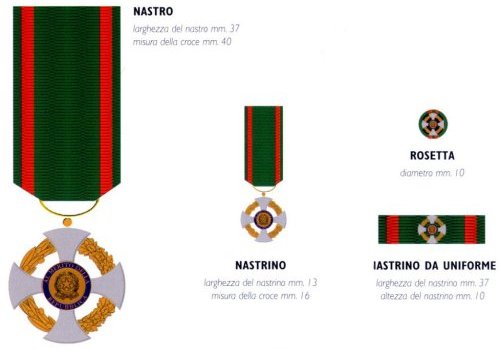 Le insegne maschili del Cavaliere OMRI